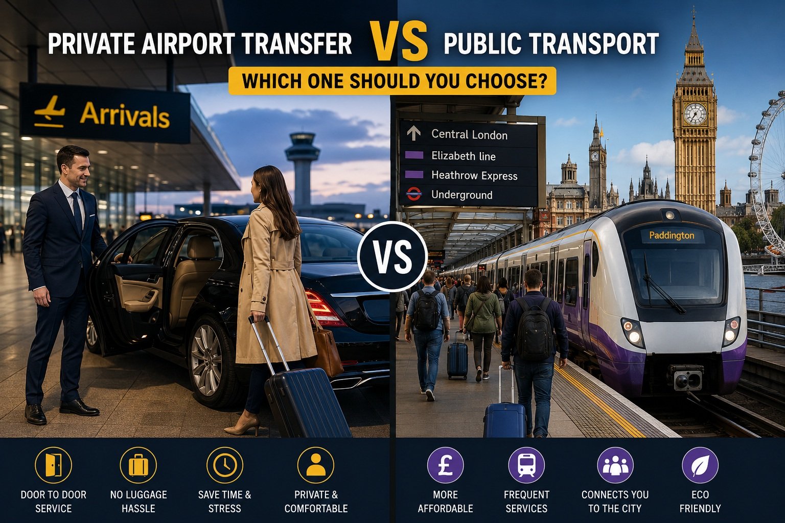 Private Airport Transfer vs Public Transport in London